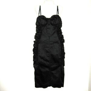 D&G Dolce and Gabbana fitted black satin dress 30/44 (US 8)